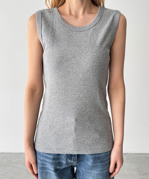 CANAL JEAN（キャナルジーン）の「Miller　パネルリブラウンドタンクトップ（タンクトップ・レディース・ブラック/ブラウン系その他/ヘザーグレー/ネイビー系/グリーン系その他・ONE SIZE）」の13枚目の写真