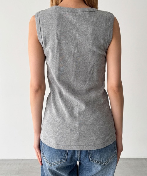 CANAL JEAN（キャナルジーン）の「Miller　パネルリブラウンドタンクトップ（タンクトップ・レディース・ブラック/ブラウン系その他/ヘザーグレー/ネイビー系/グリーン系その他・ONE SIZE）」の15枚目の写真