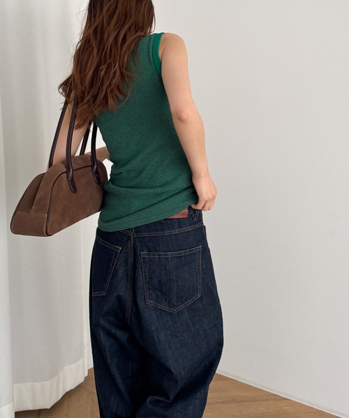 CANAL JEAN（キャナルジーン）の「Miller　パネルリブラウンドタンクトップ（タンクトップ・レディース・ブラック/ブラウン系その他/ヘザーグレー/ネイビー系/グリーン系その他・ONE SIZE）」の20枚目の写真