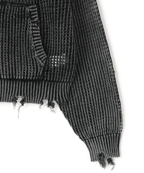 DANKE SCHON(ダンケシェーン)の「DankeSchon/ダンケシェーン/ACID WASH MESH HOODIE(パーカー・レディース・ベージュ/ブラック・M/L)」の19枚目の写真