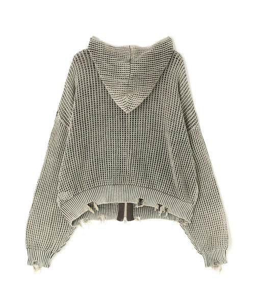 DANKE SCHON(ダンケシェーン)の「DankeSchon/ダンケシェーン/ACID WASH MESH HOODIE(パーカー・レディース・ベージュ/ブラック・M/L)」の9枚目の写真