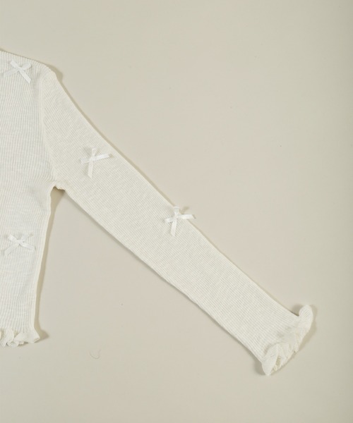 WEGO（ウィゴー）の「シアーリボンカーディガン（カーディガン/ボレロ・レディース・グレー/ホワイト・FREE）」の12枚目の写真