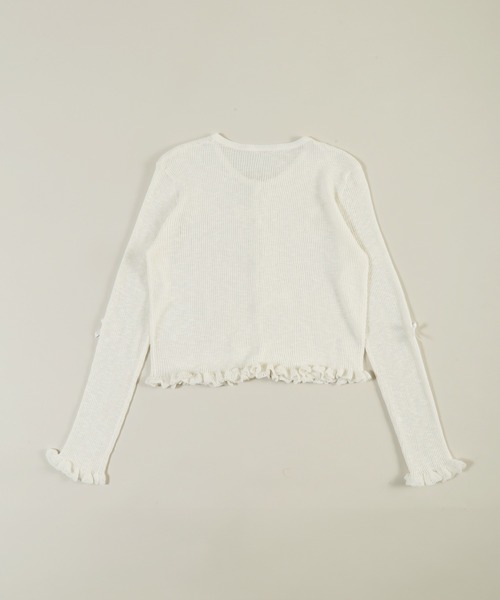 WEGO（ウィゴー）の「シアーリボンカーディガン（カーディガン/ボレロ・レディース・グレー/ホワイト・FREE）」の14枚目の写真