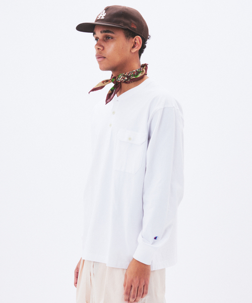 CHAMPION / チャンピオン for JS 長袖 ヘンリーネック（Tシャツ