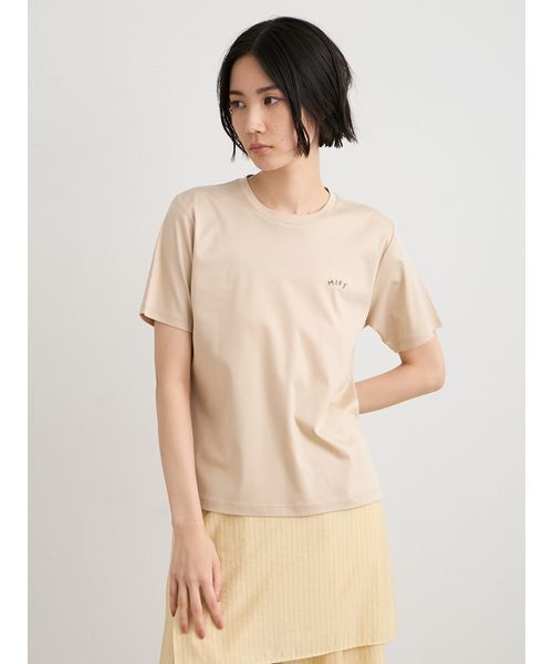 MIESROHE(ミースロエ)の「【洗える】ボクシークルーネックTシャツ(Tシャツ/カットソー・レディース・ライトブルー/チャコールグレー/ベージュ/ホワイト・F)」の1枚目の写真