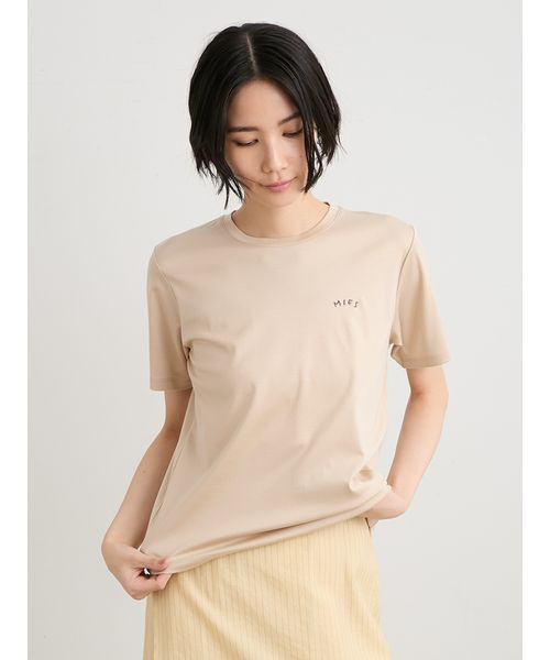 MIESROHE(ミースロエ)の「【洗える】ボクシークルーネックTシャツ(Tシャツ/カットソー・レディース・ライトブルー/チャコールグレー/ベージュ/ホワイト・F)」の5枚目の写真