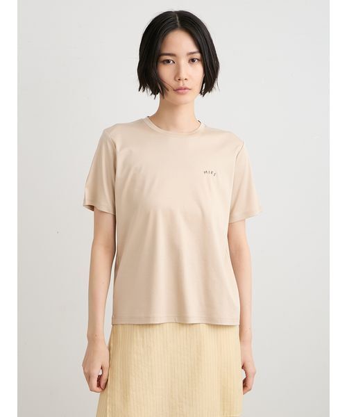 MIESROHE(ミースロエ)の「【洗える】ボクシークルーネックTシャツ(Tシャツ/カットソー・レディース・ライトブルー/チャコールグレー/ベージュ/ホワイト・F)」の6枚目の写真