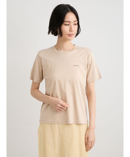 MIESROHE(ミースロエ)の「【洗える】ボクシークルーネックTシャツ(Tシャツ/カットソー・レディース・ライトブルー/チャコールグレー/ベージュ/ホワイト・F)」の14枚目の写真