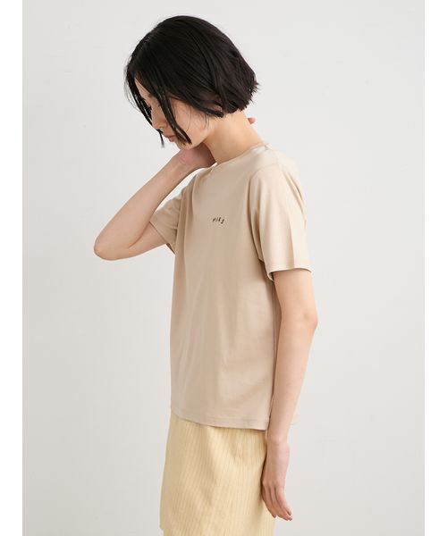 MIESROHE(ミースロエ)の「【洗える】ボクシークルーネックTシャツ(Tシャツ/カットソー・レディース・ライトブルー/チャコールグレー/ベージュ/ホワイト・F)」の16枚目の写真