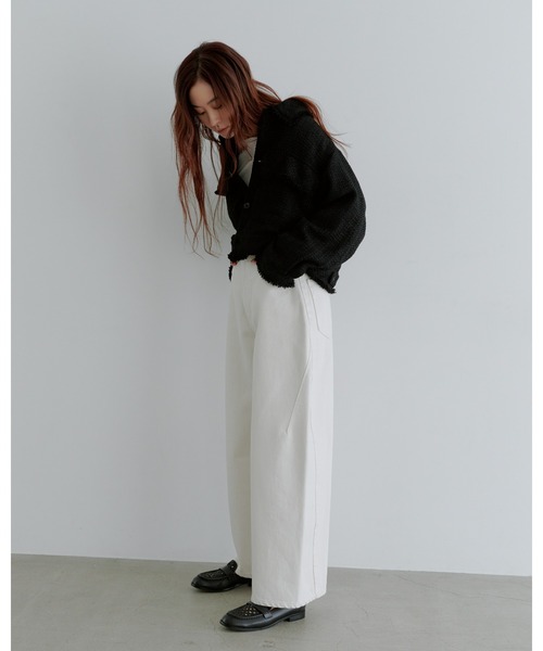 MIESROHE(ミースロエ)の「【洗える】ボクシークルーネックTシャツ(Tシャツ/カットソー・レディース・ライトブルー/チャコールグレー/ベージュ/ホワイト・F)」の19枚目の写真