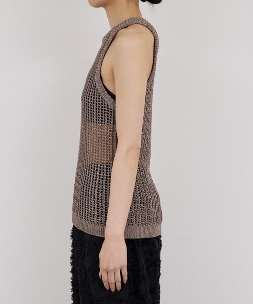 GALLARDAGALANTE(ガリャルダガランテ)の「【手洗い可】メッシュラメアメスリニット(ニット/セーター・レディース・ブラウン/ベージュ・FREE)」の16枚目の写真
