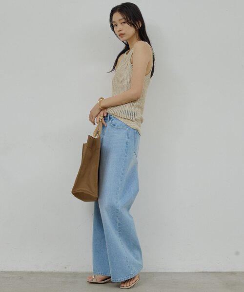 GALLARDAGALANTE(ガリャルダガランテ)の「【手洗い可】メッシュラメアメスリニット(ニット/セーター・レディース・ブラウン/ベージュ・FREE)」の6枚目の写真