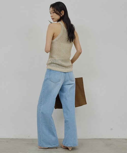 GALLARDAGALANTE(ガリャルダガランテ)の「【手洗い可】メッシュラメアメスリニット(ニット/セーター・レディース・ブラウン/ベージュ・FREE)」の5枚目の写真