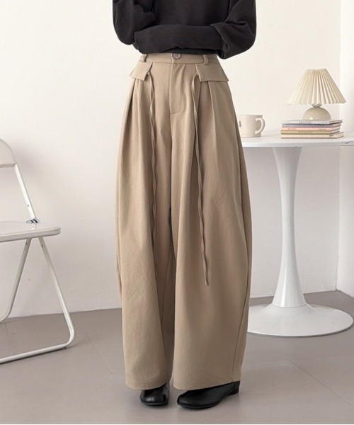 ABITOKYO(アビトーキョー)の「ハイウエストコークンパンツ(その他パンツ・レディース・ベージュ/カーキ/ブラック・M/S/L)」の4枚目の写真