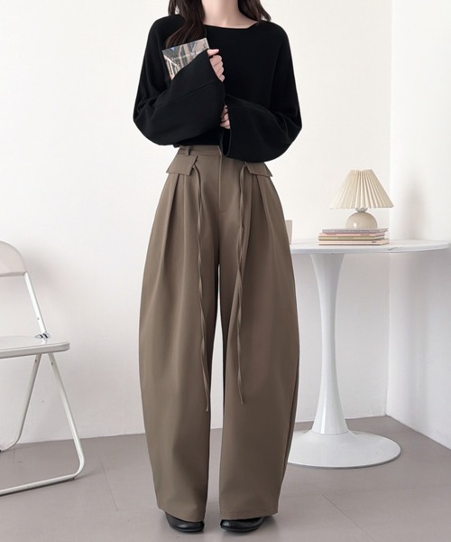 ABITOKYO(アビトーキョー)の「ハイウエストコークンパンツ(その他パンツ・レディース・ベージュ/カーキ/ブラック・M/S/L)」の12枚目の写真