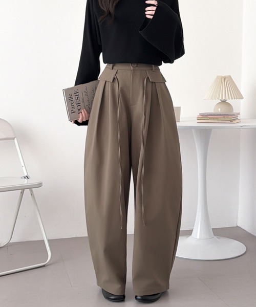 ABITOKYO(アビトーキョー)の「ハイウエストコークンパンツ(その他パンツ・レディース・ベージュ/カーキ/ブラック・M/S/L)」の7枚目の写真