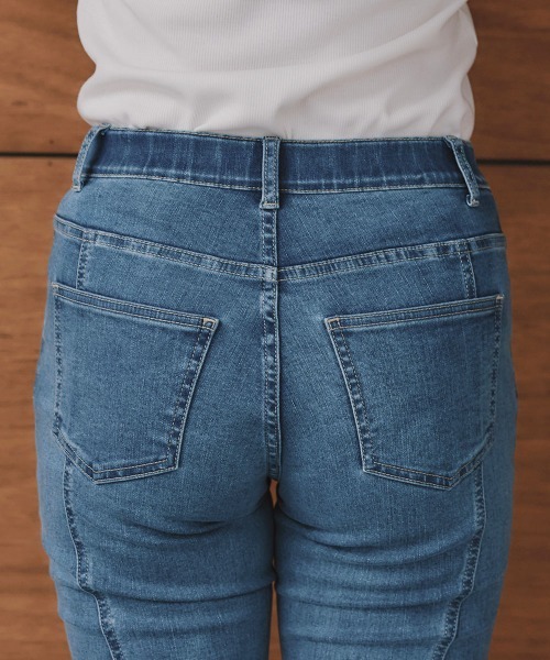 slattgir(スラットジール)の「高身長 フレアデニムパンツ(トールサイズ)Essenave(デニムパンツ・レディース・ネイビー/ブルー・TM/TL/TLL/T3L)」の21枚目の写真