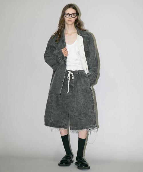 my beautiful landlet(マイビューティフルランドレット)の「【my beautiful landlet】 PIGMENT PRINT WASHED DENIM WIDE HALF PANTS - black(デニムパンツ・メンズ・ブラック・0/1)」の13枚目の写真