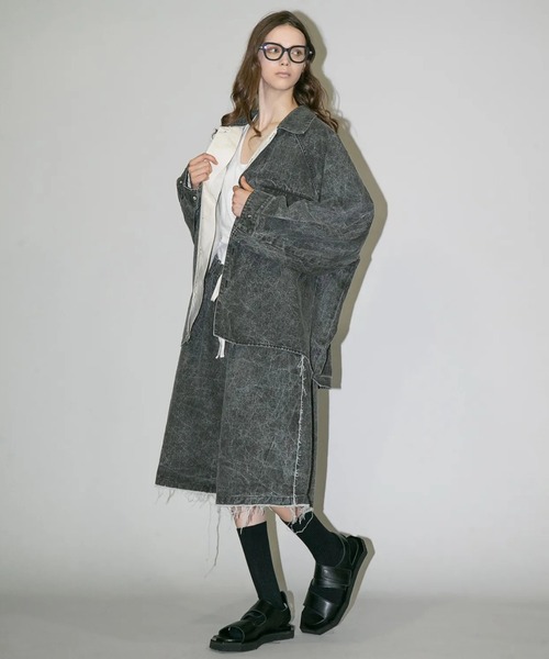 my beautiful landlet(マイビューティフルランドレット)の「【my beautiful landlet】 PIGMENT PRINT WASHED DENIM WIDE HALF PANTS - black(デニムパンツ・メンズ・ブラック・0/1)」の14枚目の写真
