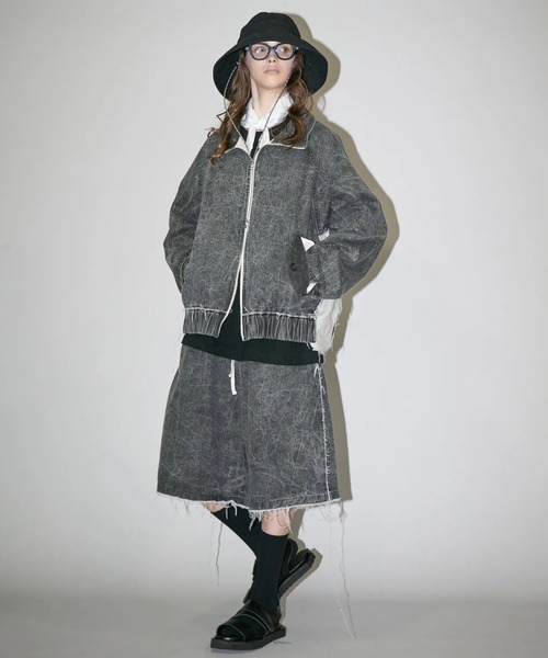 my beautiful landlet(マイビューティフルランドレット)の「【my beautiful landlet】 PIGMENT PRINT WASHED DENIM WIDE HALF PANTS - black(デニムパンツ・メンズ・ブラック・0/1)」の15枚目の写真