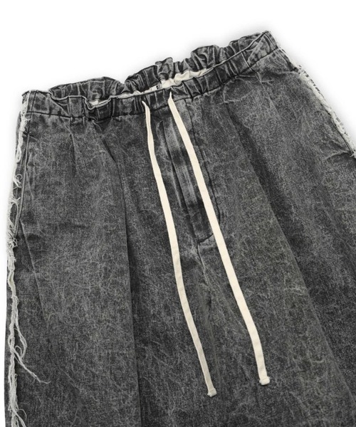 my beautiful landlet(マイビューティフルランドレット)の「【my beautiful landlet】 PIGMENT PRINT WASHED DENIM WIDE HALF PANTS - black(デニムパンツ・メンズ・ブラック・0/1)」の5枚目の写真