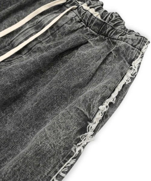 my beautiful landlet(マイビューティフルランドレット)の「【my beautiful landlet】 PIGMENT PRINT WASHED DENIM WIDE HALF PANTS - black(デニムパンツ・メンズ・ブラック・0/1)」の6枚目の写真