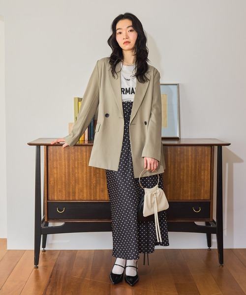 mysty woman（ミスティウーマン）の「GERMAINロゴTEELS　659258（Tシャツ/カットソー・レディース・ブラック/ベージュ/オフホワイト・FREE）」の10枚目の写真