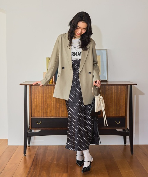 mysty woman（ミスティウーマン）の「GERMAINロゴTEELS　659258（Tシャツ/カットソー・レディース・ブラック/ベージュ/オフホワイト・FREE）」の9枚目の写真