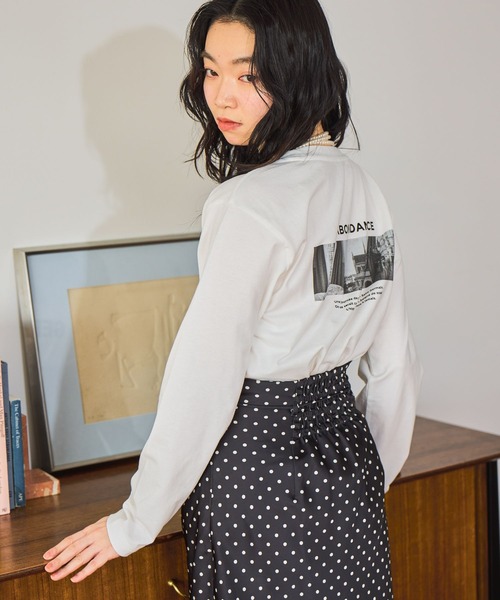 mysty woman（ミスティウーマン）の「GERMAINロゴTEELS　659258（Tシャツ/カットソー・レディース・ブラック/ベージュ/オフホワイト・FREE）」の4枚目の写真