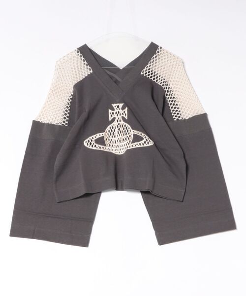 Vivienne Westwood(ヴィヴィアンウエストウッド)の「ビッグメッシュオーブトップ(Tシャツ/カットソー・レディース・グレー系その他2/ブラック系その他・FREE)」の1枚目の写真