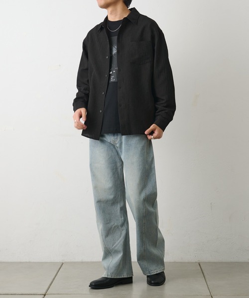 COLONY 2139（コロニートゥーワンスリーナイン）の「シャドーストライプ長袖シャツ（シャツ/ブラウス・メンズ・ホワイト/ブラック・MEDIUM/LARGE）」の14枚目の写真