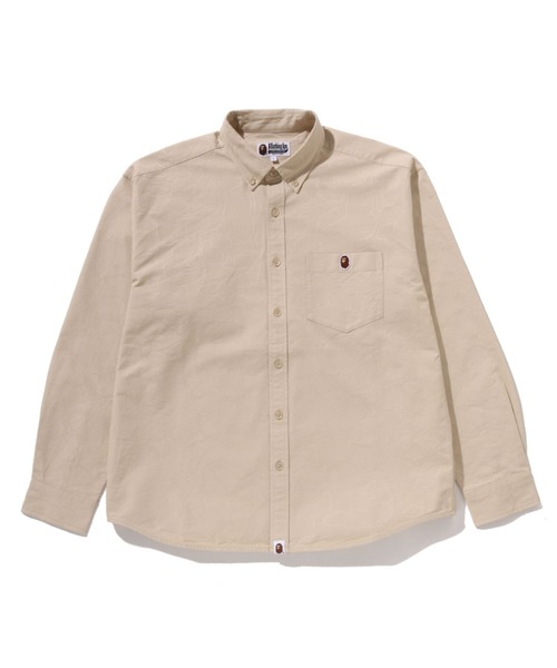 A BATHING APE(アベイシングエイプ)の「ONE POINT LINE CAMO JACQUARD OXFORD LS SHIRT(シャツ/ブラウス・メンズ・ブルー/ホワイト/ベージュ・MEDIUM/SMALL/X-LARGE/LARGE)」の2枚目の写真