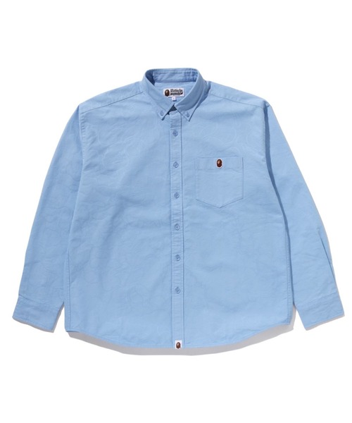 A BATHING APE(アベイシングエイプ)の「ONE POINT LINE CAMO JACQUARD OXFORD LS SHIRT(シャツ/ブラウス・メンズ・ブルー/ホワイト/ベージュ・MEDIUM/SMALL/X-LARGE/LARGE)」の3枚目の写真