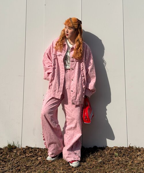 w closet（ダブルクローゼット）の「Am花柄パンツ（その他パンツ・レディース・ピンク/イエロー・MEDIUM/SMALL）」の15枚目の写真