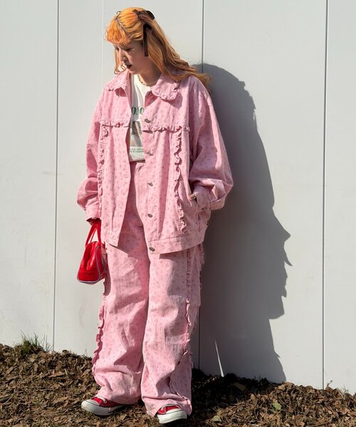 w closet（ダブルクローゼット）の「Am花柄パンツ（その他パンツ・レディース・ピンク/イエロー・MEDIUM/SMALL）」の16枚目の写真