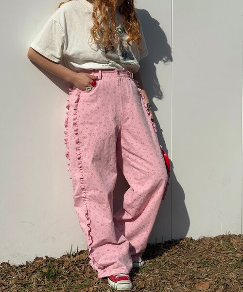 w closet（ダブルクローゼット）の「Am花柄パンツ（その他パンツ・レディース・ピンク/イエロー・MEDIUM/SMALL）」の17枚目の写真