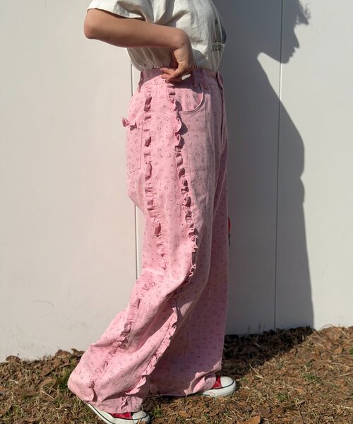 w closet（ダブルクローゼット）の「Am花柄パンツ（その他パンツ・レディース・ピンク/イエロー・MEDIUM/SMALL）」の20枚目の写真