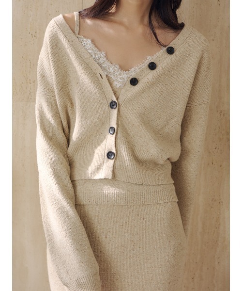 anuans（アニュアンス）の「メランジヤーンニットセットアップ（セットアップ・レディース・グレー/ライトベージュ・MEDIUM/SMALL）」の15枚目の写真