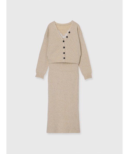 anuans（アニュアンス）の「メランジヤーンニットセットアップ（セットアップ・レディース・グレー/ライトベージュ・MEDIUM/SMALL）」の20枚目の写真