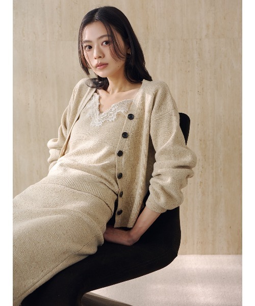 anuans（アニュアンス）の「メランジヤーンニットセットアップ（セットアップ・レディース・グレー/ライトベージュ・MEDIUM/SMALL）」の10枚目の写真