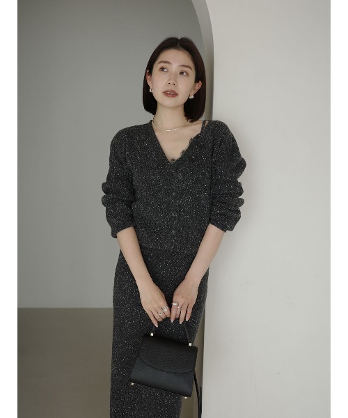 anuans（アニュアンス）の「メランジヤーンニットセットアップ（セットアップ・レディース・グレー/ライトベージュ・MEDIUM/SMALL）」の18枚目の写真