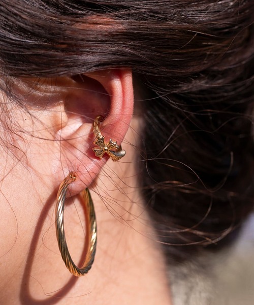 cross ear cuff/【ハワイアンジュエリー】【サージカルステンレス】【金属アレルギー対応】【IRIEBEACH / アイリービーチ】つけっぱなしOK