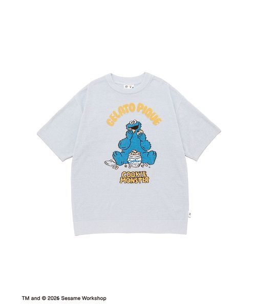 gelato pique（ジェラートピケ）の「【SESAME STREET】【HOMME】エアリーモコジャガードプルオーバー&ハーフパンツセット（ルームウェア/パジャマ・メンズ・グレー/ブルー・M/L）」の4枚目の写真