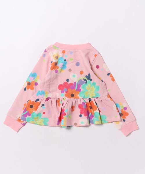 HAKKA KIDS（ハッカキッズ）の「マルチビッグフラワープリントインレイトレーナー（スウェット・キッズ・ピンク/キナリ・120cm/110cm/100cm/130cm）」の3枚目の写真