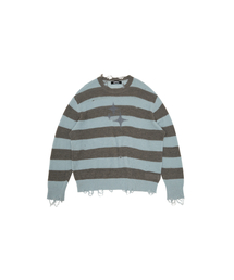 MEA（メア）の「VINTAGE STRIPED LIGHTWEIGHT KNIT [SAGE GREEN]（ニット/セーター）」