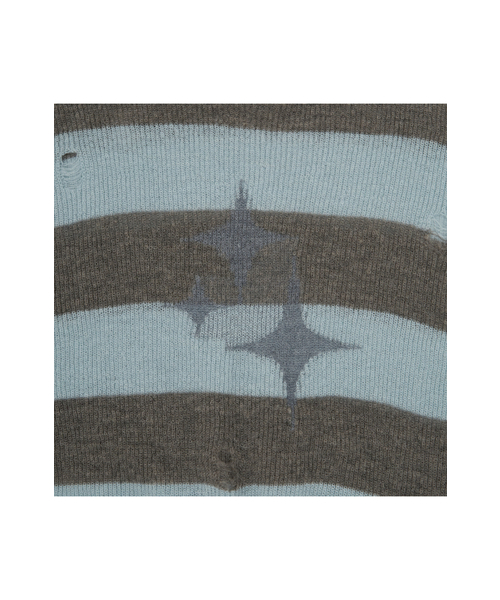 MEA（メア）の「VINTAGE STRIPED LIGHTWEIGHT KNIT [SAGE GREEN]（ニット/セーター・メンズ・その他・2/3）」の3枚目の写真