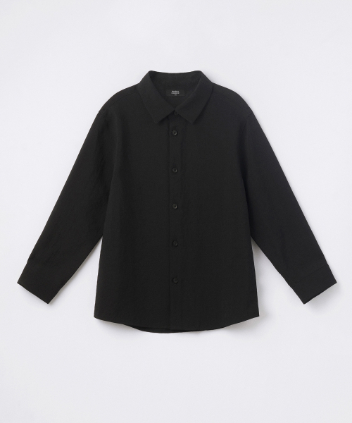 MUSINSA STANDARD KIDS（ムシンサスタンダードキッズ）の「リラックスドリネンライクシャツ[ブラック]（シャツ/ブラウス・レディース・その他・110/120/130/140）」の2枚目の写真