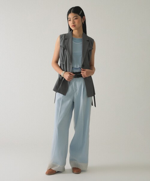 Ray BEAMS（レイビームス）の「シアー レイヤード タンクトップ（タンクトップ・レディース・ホワイト/ブルー・ONE SIZE）」の7枚目の写真