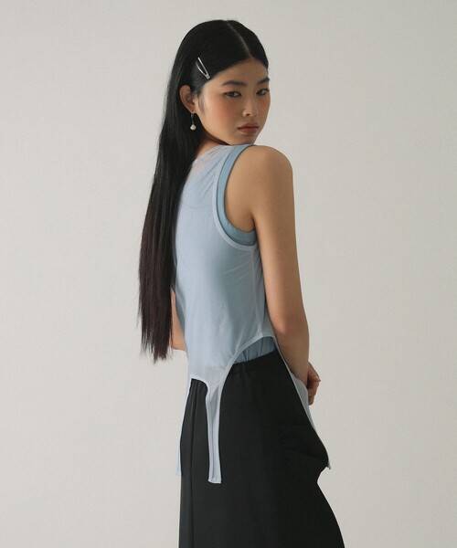 Ray BEAMS（レイビームス）の「シアー レイヤード タンクトップ（タンクトップ・レディース・ホワイト/ブルー・ONE SIZE）」の11枚目の写真