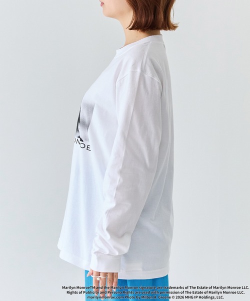 GOOD ROCK SPEED（グッドロックスピード）の「【GOOD ROCK SPEED】マリリン・モンロー｜LIFE PC フォトプリント ロンT（Tシャツ/カットソー・レディース・ホワイト/オフホワイト・F）」の3枚目の写真